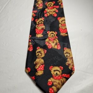 Addition Teddy Bear Tie  Classic Black / Red / Brown‎